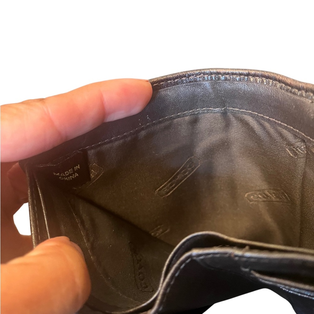 Coach Signature Canvas Kiss Lock Brown Wallet - Picture 14 of 14